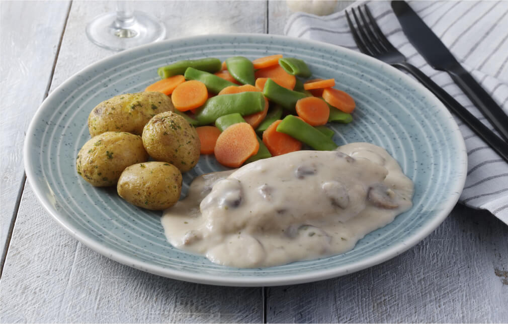 625 Chicken breast white wine mushroom sauce